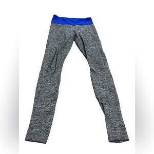 Lululemon Leggings, Women’s Size 4, Gray With Blue Waistband